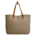 Oversized Straw Beach Bag With Leather Handles